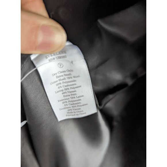 Everlane wool cashmere cocoon peacoat size XS long charcoal gray coat - Picture 11 of 11